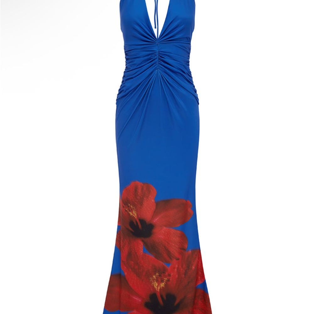 Runaway the Label - Primrose Maxi Dress Blue Hibiscus